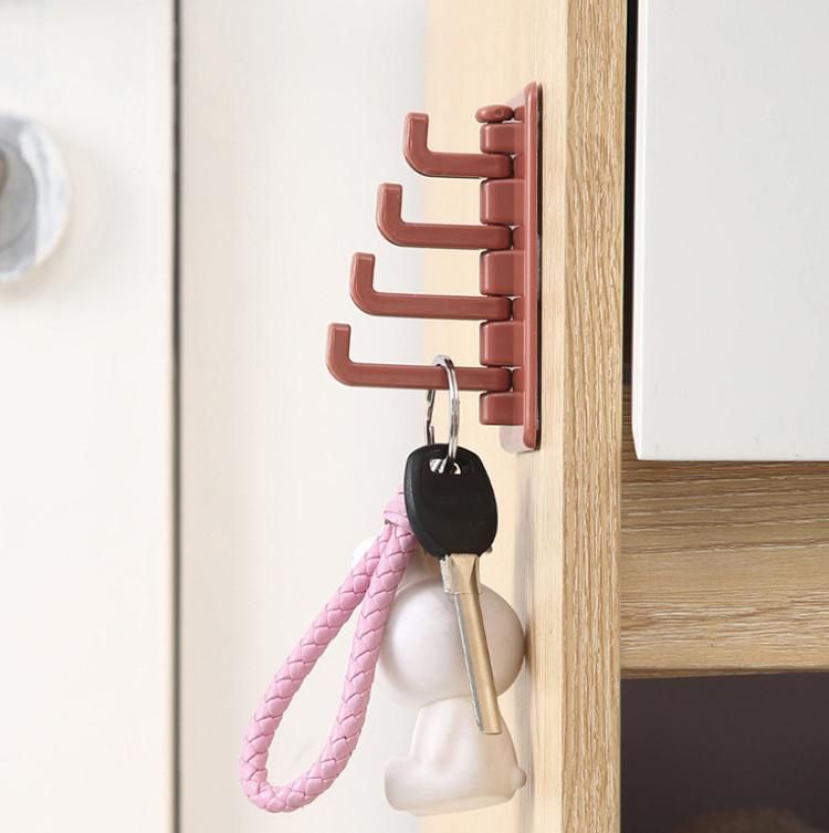 Bathroom Hook Plastic Self Adhesive Hanger Hooks Rotating Wall Hook