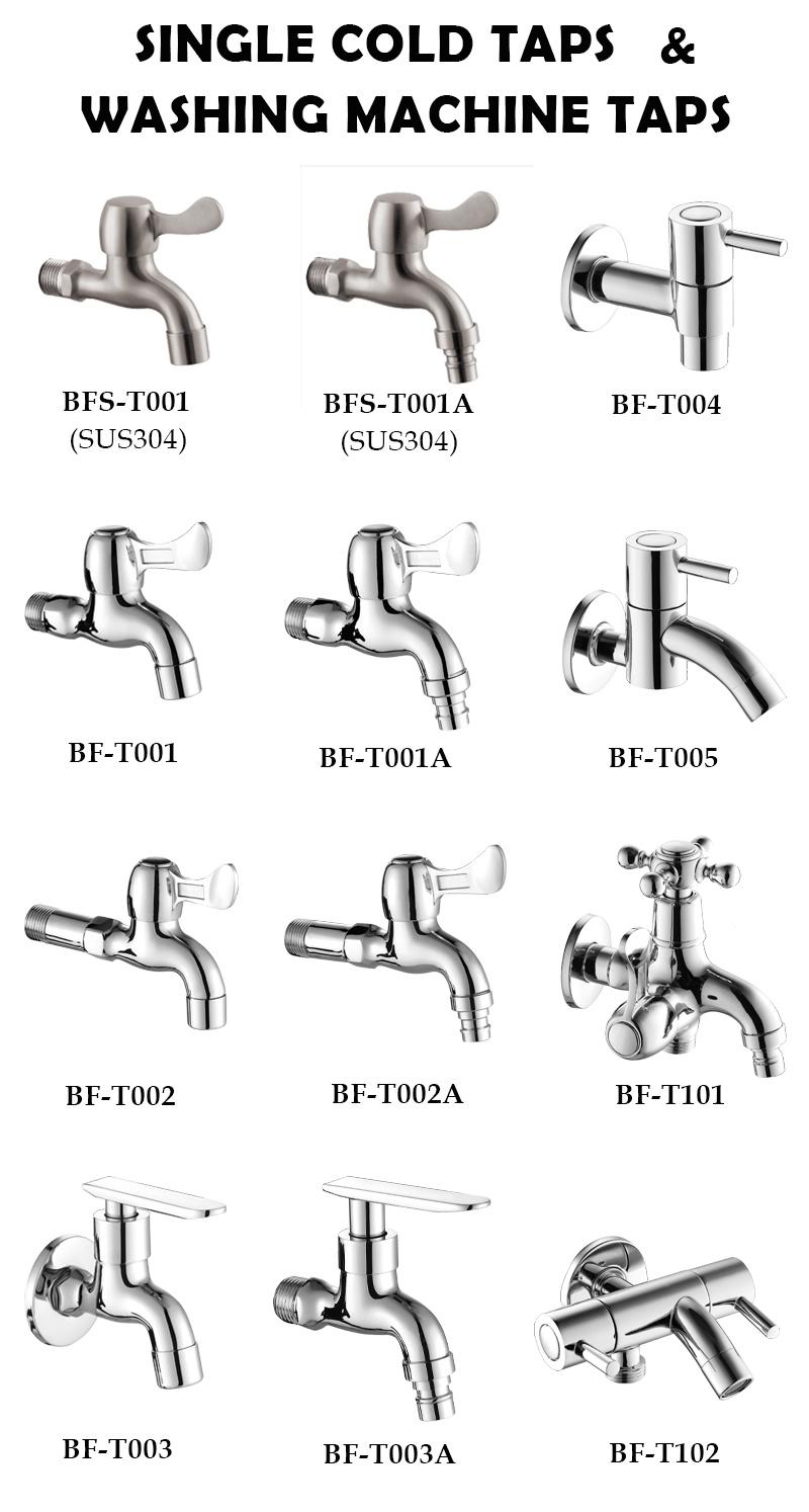 Sanitaryware Bathroom Bibcock Brass Wall-Mounted Tap for Lundry Machine (BF-T003A)