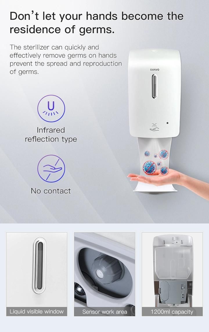 Touchless Hand Sanitizer Automatic Alcohol Sensor Liquid Soap Dispenser