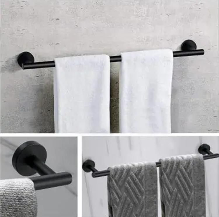 Bathroom Hardware Matte Black Stainless Steel Towel Rack