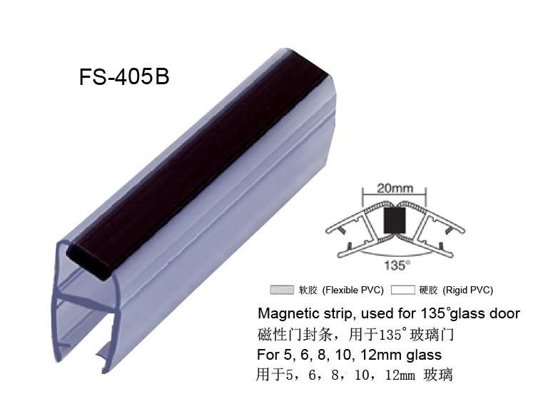 135 Degree Glass Shower Door Magnetic PVC Seal