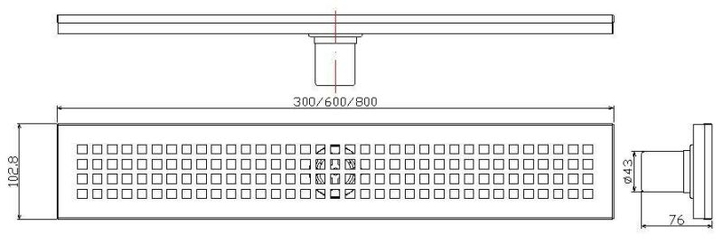 Shower Drain with Grate Square for Middle East Market