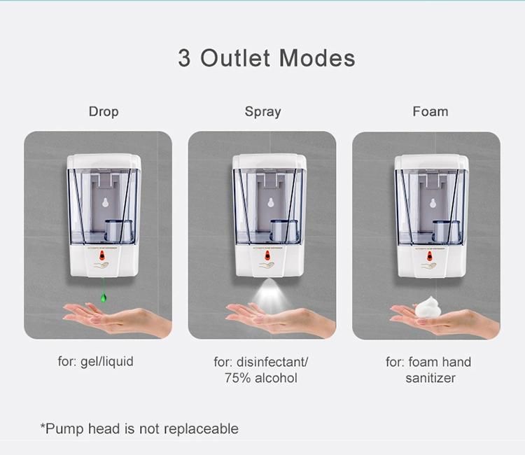 Saige 1000ml Wall Mount Plastic Touch Free Hand Sanitizer Liquid Dispenser