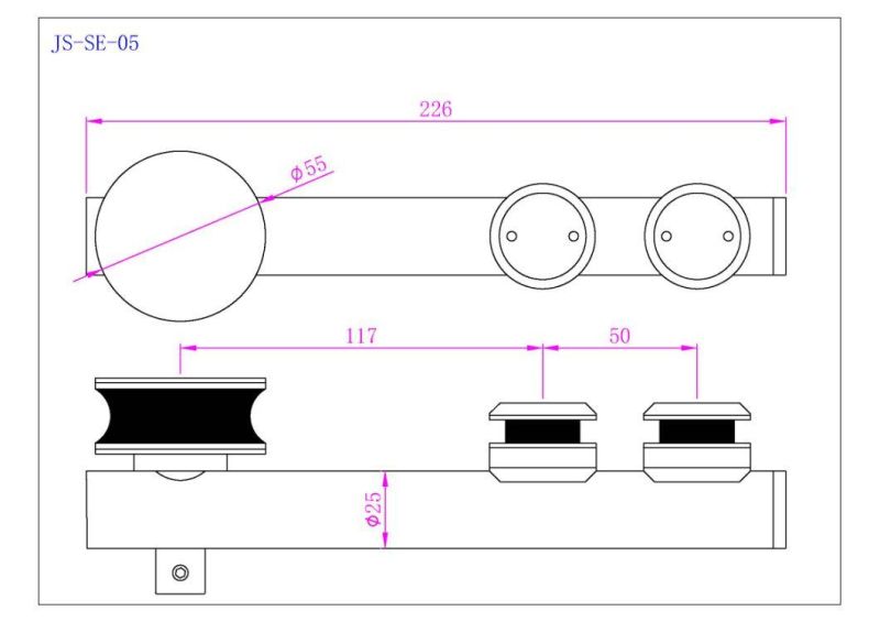 Popular Bathroom Glass Door Fitting Stainless Steel Accessories Shower Sliding System