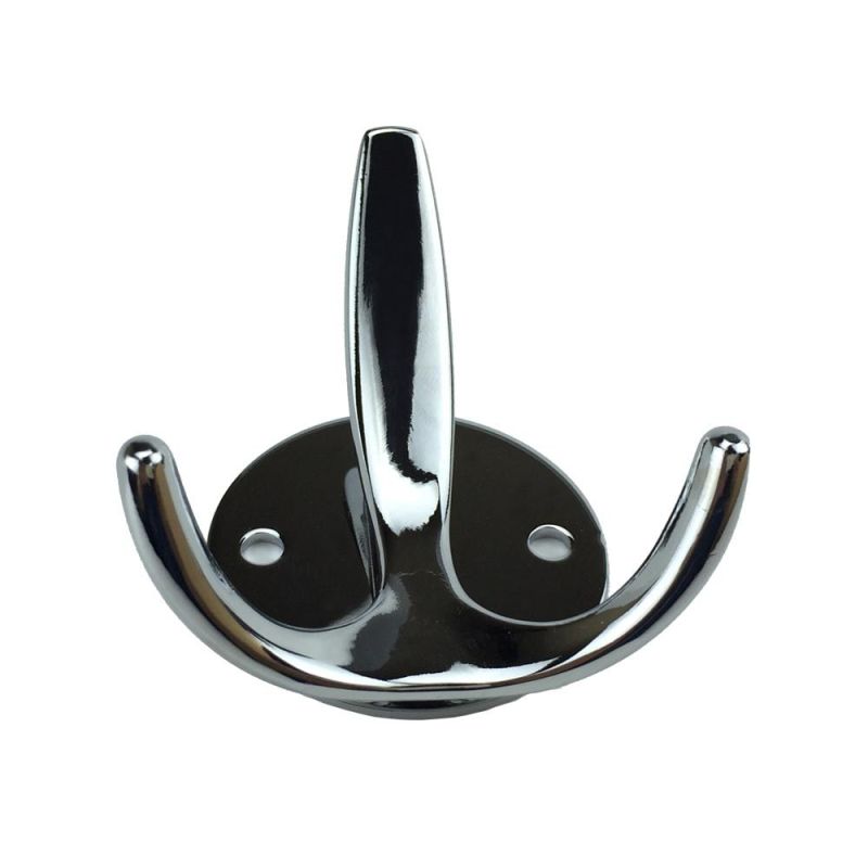 Wall Hooks, Single Hardware Heavy Duty Hooks, Metal Zinc Alloy Double No Rust Hooks Hanging Coats Robe Towel Hat Key Clothes Bag Jacket