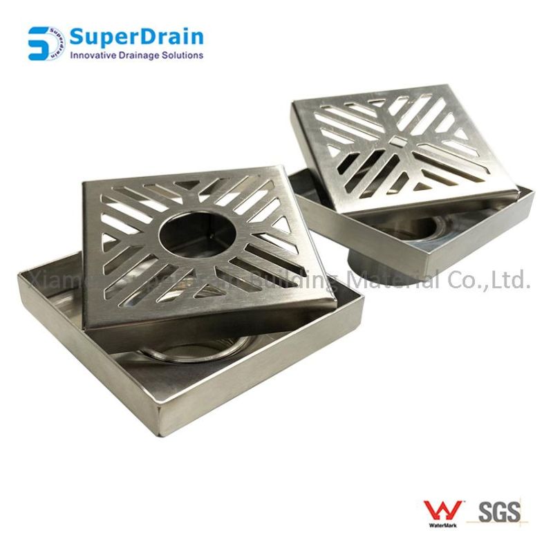 Customizable Square Bathroom and Kitchen Brass Floor Drain Bathroom Sanitary