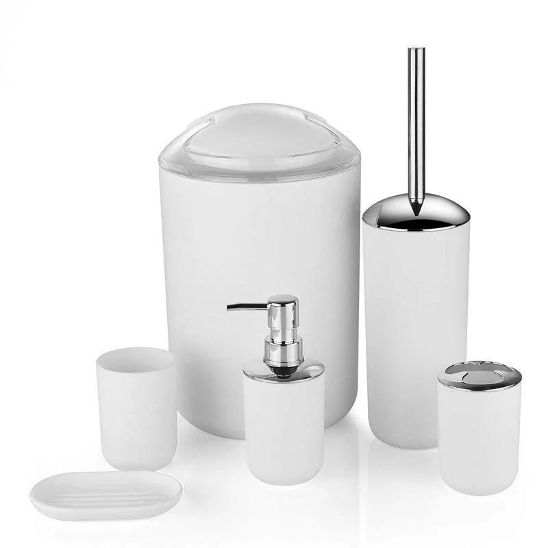 Black White Grey Brown 6-Piece Plastic Bathroom Sets