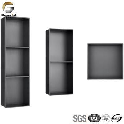 Bf0283 Hot Sale Black Brushed Finished Bathroom Niche Stainless Steel
