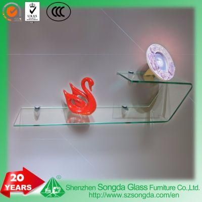 6mm Clear Glass Non-Tempered Bent Decorative Glass Wall Shelf