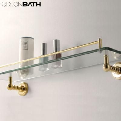 Ortonbath Wall Hung Toilet Paper Roll Holder, Soap Dispenser, Toilet Paper Holder, Glass Shelf, Gold, Stainless Steel Bathroom Accessory
