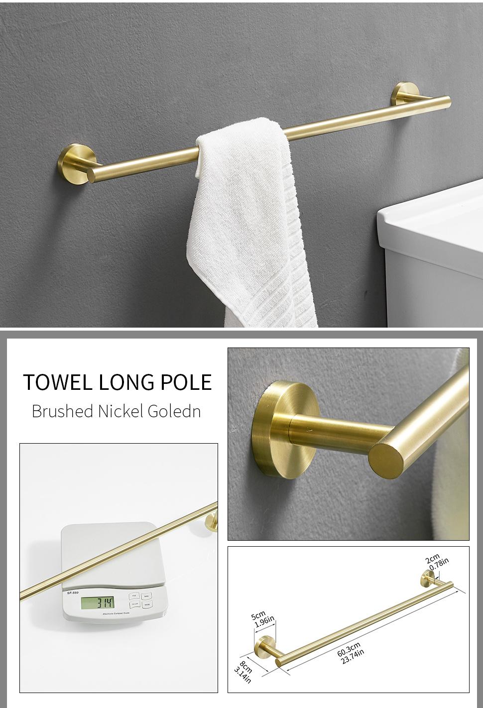 Flg High Quality Stainless Steel Brushed Golden Bathroom Accessories Set