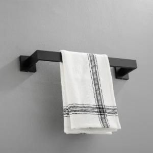 Stainless Steel Round Single Simple Matt Black Towel Rail, Bath Towel Bar