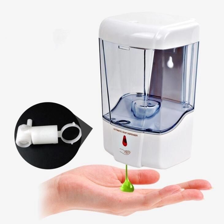 Sensor Public Washroom Hand Sanitizer Dispenser Touch Free Sensor Wall Mounted Liquid Soap Dispenser Large Capacity700ml Adapter/ Battery Powered