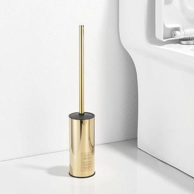 SUS304 Bathroom Accessories Long Handle Polished Gold S/S Toilet Brush Holder (NC9898-G3)
