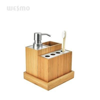 Carbonized Bamboo Bathroom Products 4-in-One Sink Organizer