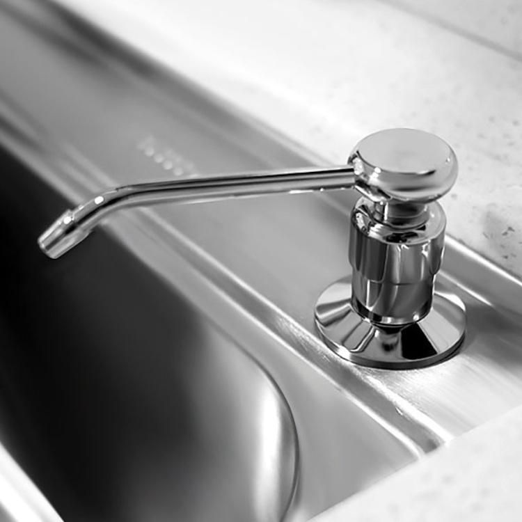 Hotel Kitchen Sinks Stainless Steel Liquid Soap Dispenser Hand Sanitizer Manual Foam Soap Dispenser with Plastic Bottle