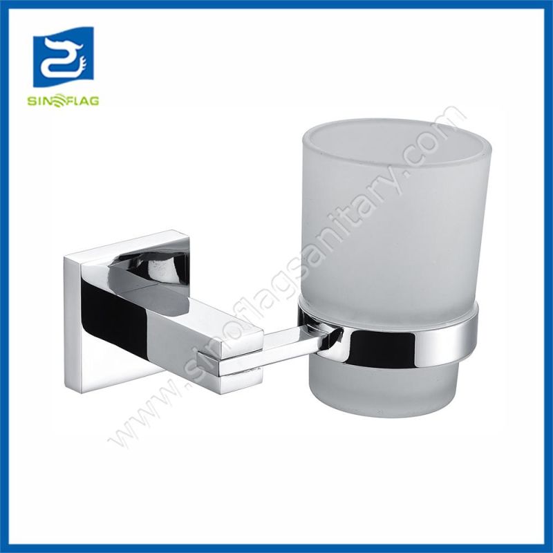 Bathroom Accessories Wall Hanger Single Square Shape Tumbler Holder