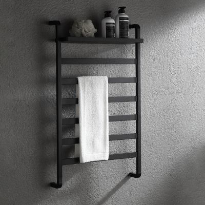 Kaiiy Intelligent Bathroom Black Wall Mounted Electric Radiator Dryer Heated Towel Warmer Rack