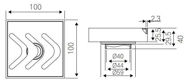 Pd-36138 Bathroom Accessories 100mm*100mm Stainless Steel Floor Drain