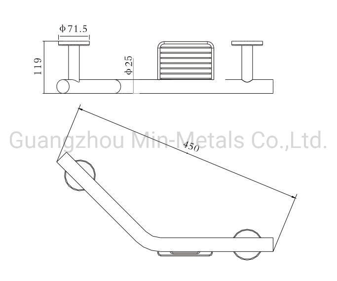 Stainless Steel Handrail Safe Grab Bar (Polished/Brushed) with Soap Dish/Basket Mx-GB403e