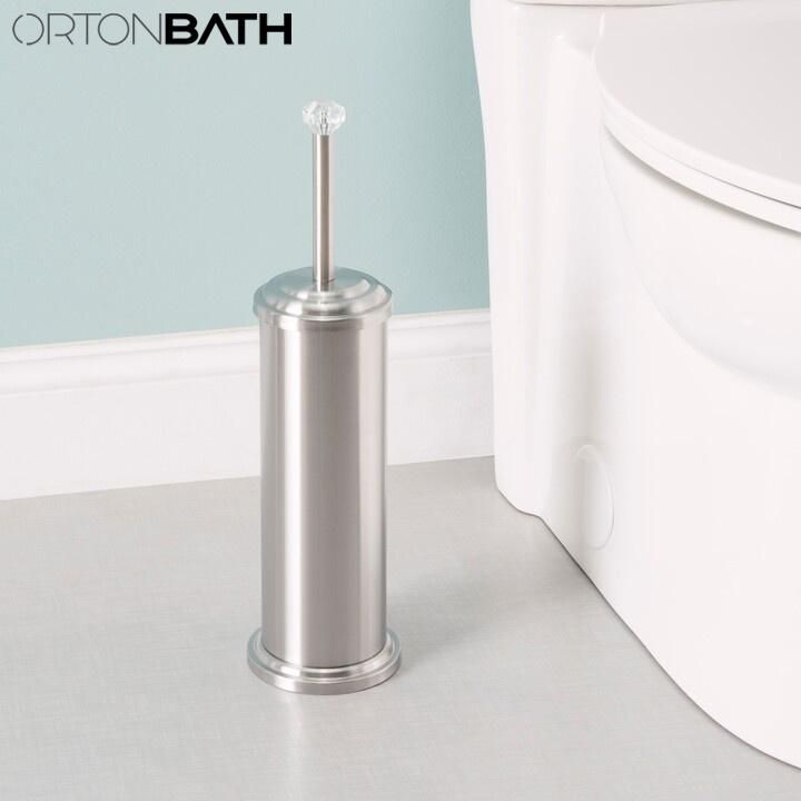 Ortonbath Antique Bathroom Ring Square Stainless Steel Silicone Toilet Cleaning Brush Floor Standing Silicone Wall Hung Toilet Brush Holder Accessories