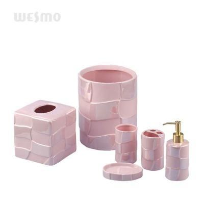Pink Clay Porcelain Bathroom Accessory