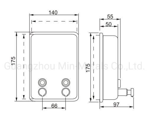 S. S. Manual Gel Soap Dispenser Hand Sanitary Two Headed Mx-SD807