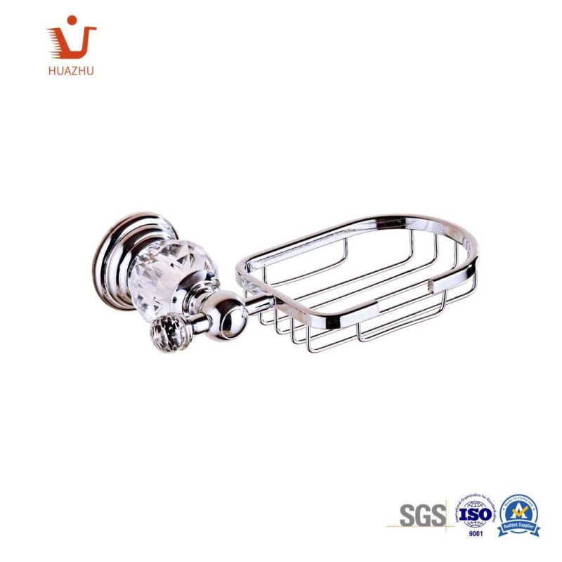 Modern Wall Mounted Durable Soap Basket Single Deck Chrome Plating Zinc Alloy + Ss201