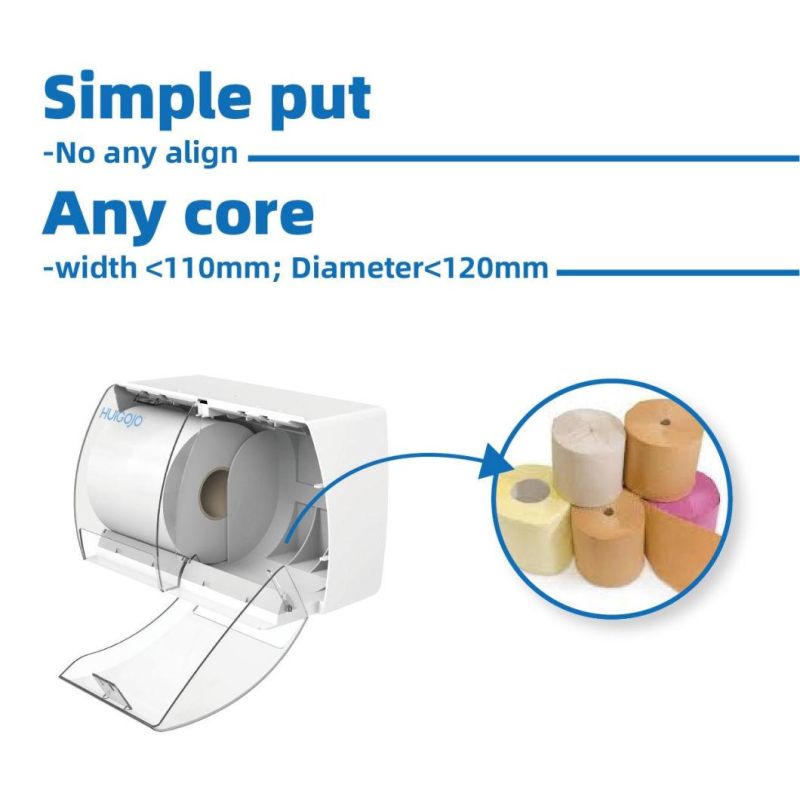 Toilet Washroom Wall Mounted Double Roll Tissue Paper Dispenser