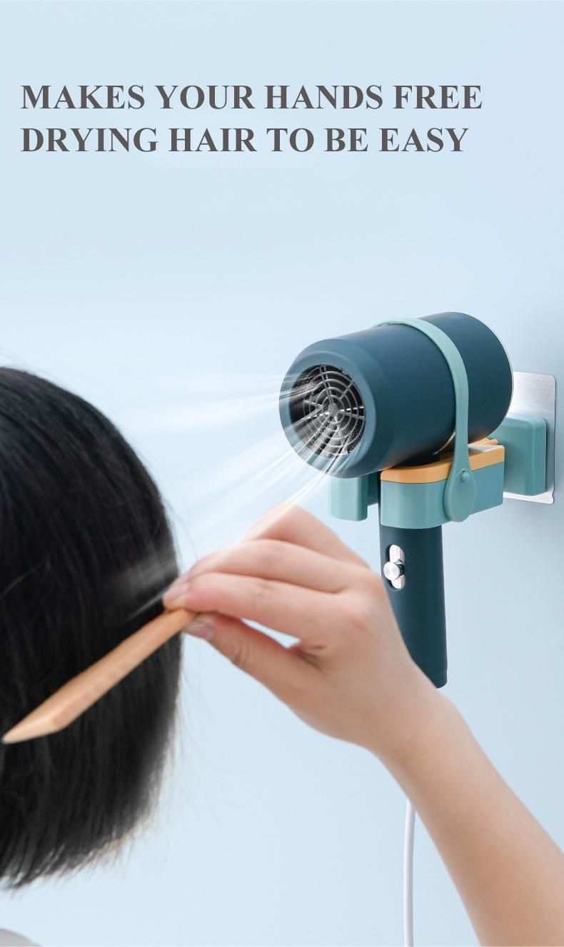 Adjustable Bathroom No Nail Hands Free Easy Installation Hair Dryer Storage Holder
