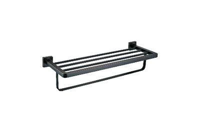 High Quality Stainless Steel Bathroom Matt Black Towel Rack for Hotel