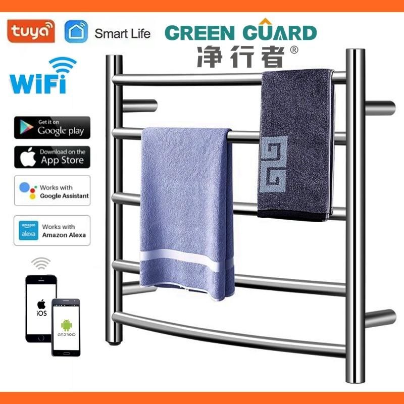 WiFi Control Quality Factory Stainless Steel 304 WiFi Bathroom Towel Drying Rack Electric Heated Towel Rail Twifi Tuya APP Remote Towel Warmer Heater