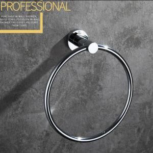 Wall Mounted Round Style Brass Towel Ring Chrome Finish 6309