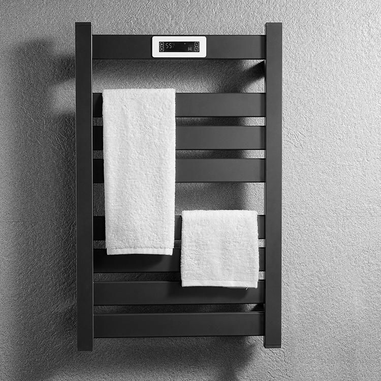 Kaiiy Bathroom Accessories Aluminium Black Wall Mount Electric Heated Bath Towel Rack