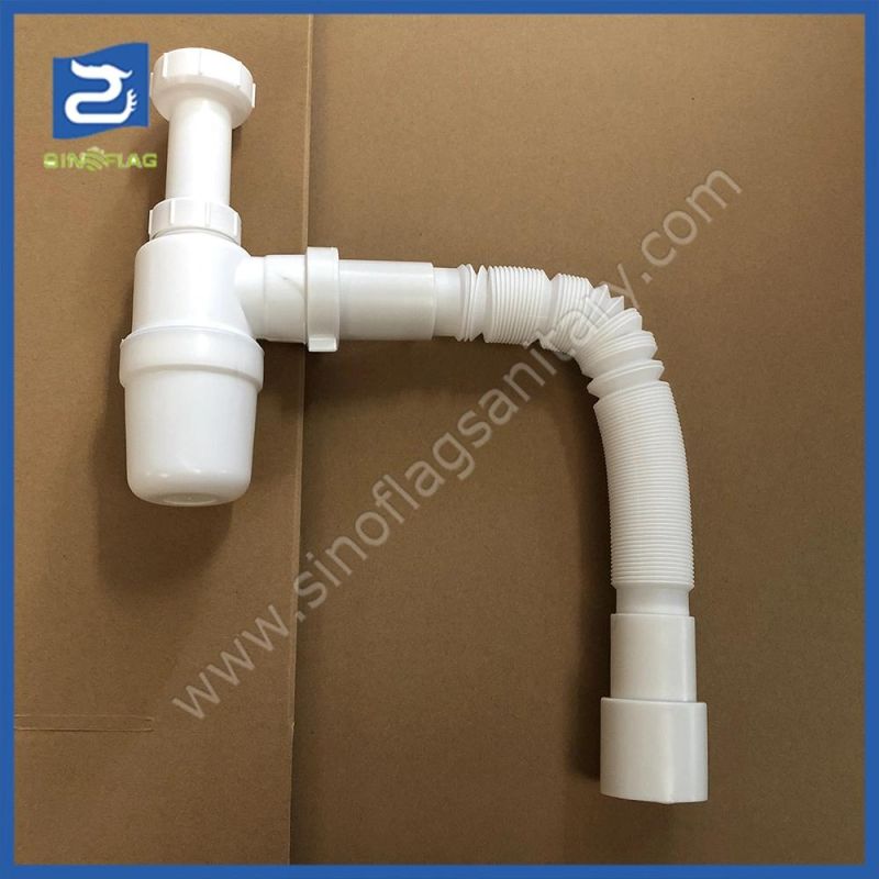 1.1/2 Plastic PP Bottle Drain with Flexible Pipe DN 40 DN50