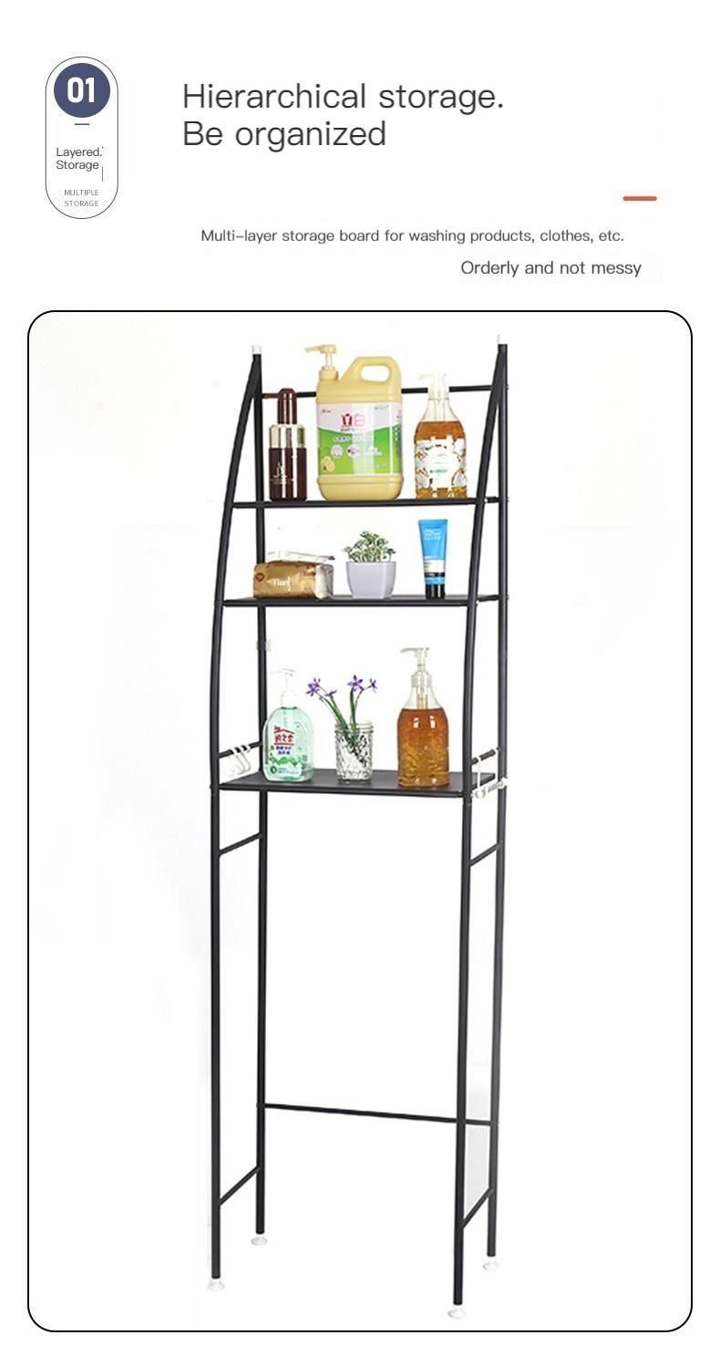 Toilet Washing Machine Rack Standing Corner Shelf for Bathroom