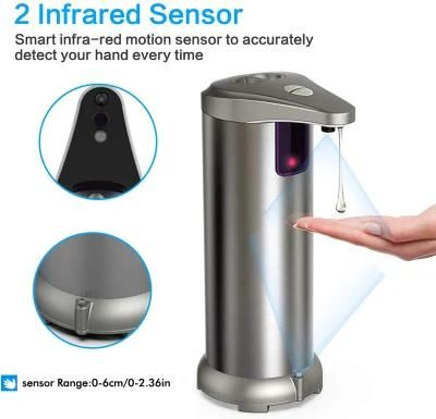 Non Contact Motion Infrared Touch Free Sensor Stainless Steel Hand Sanitizer Liquid Soap Dispenser