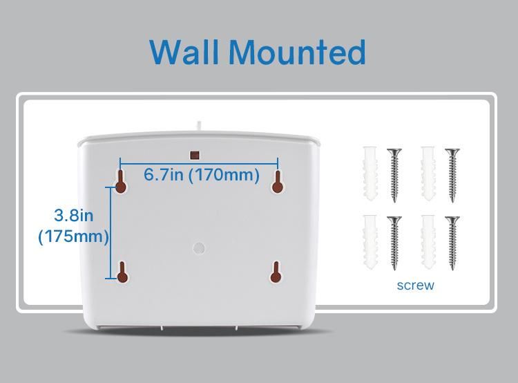 Simple Design Wall Mounted Hand Paper Dispenser with Transparent Window for Restaurant