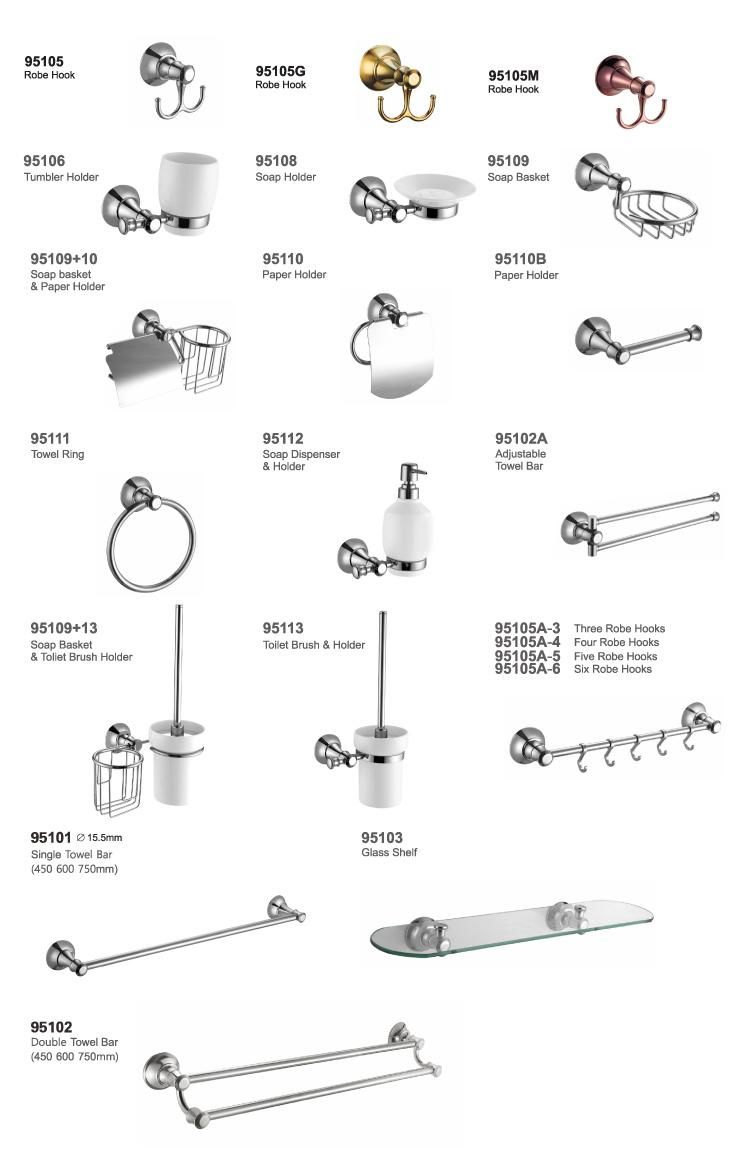 Bathroom Accessory Sets Towel Rack Hand Towel Holder Tissue Holder Cheap Sample Available Chrome Hotel Washroom Toilet Accessories 6 Piece Bathroom Accessories