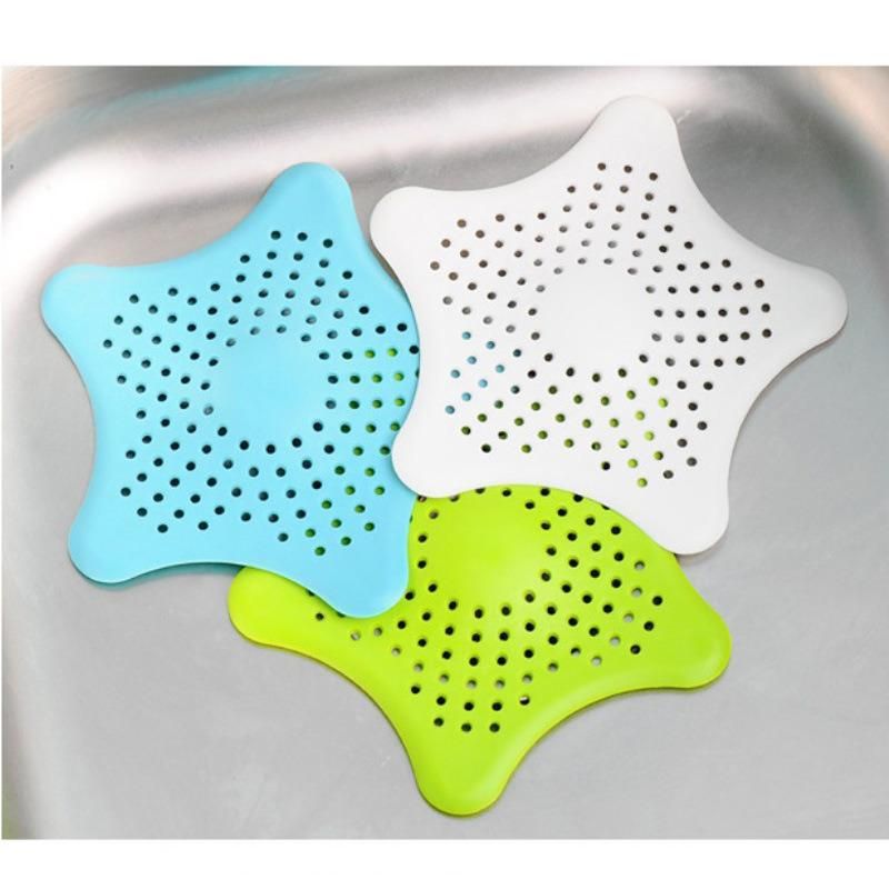Silicone Star Bathroom Stopper Strainer Colanders Drainers Filter Hair Bathroom Drain Floor and Kitchen Sink Wbb11927