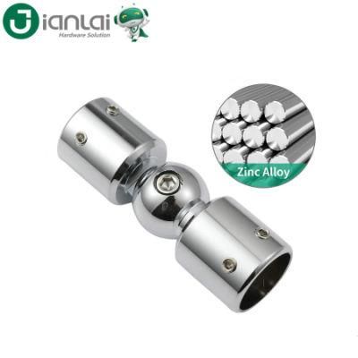 Adjustable Elbow Connector Zinc Alloy Chrome Rod to Rod Connector