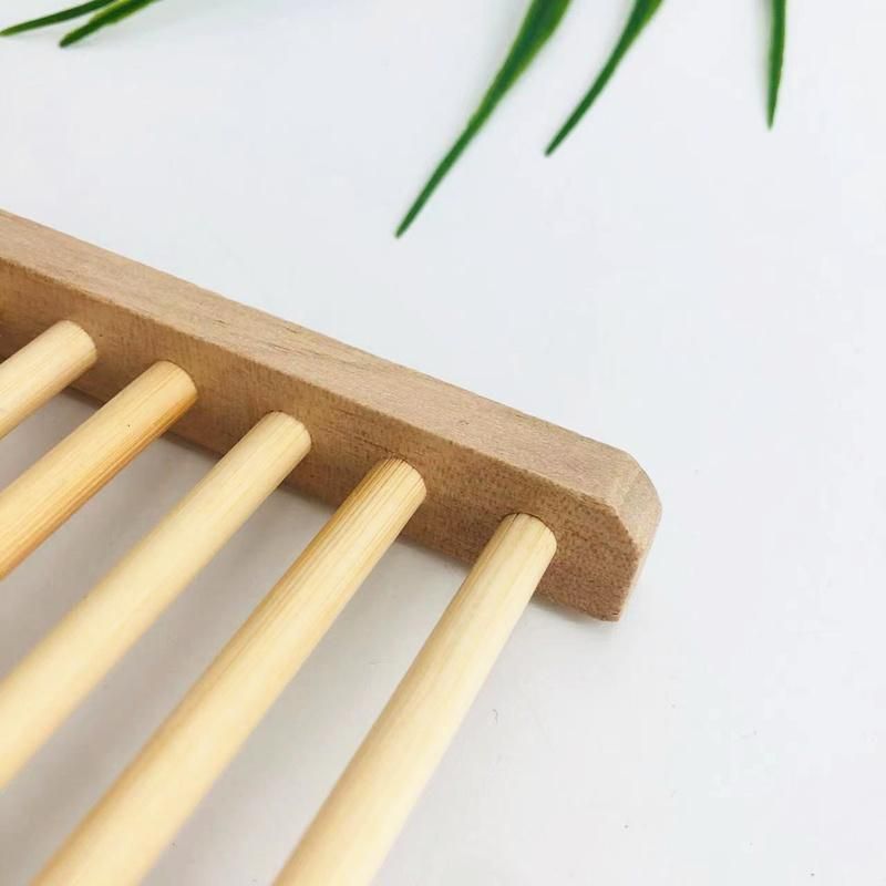 Handmade Natural Wood Bamboo Bathroom Soap Rack Portable Soap Bar