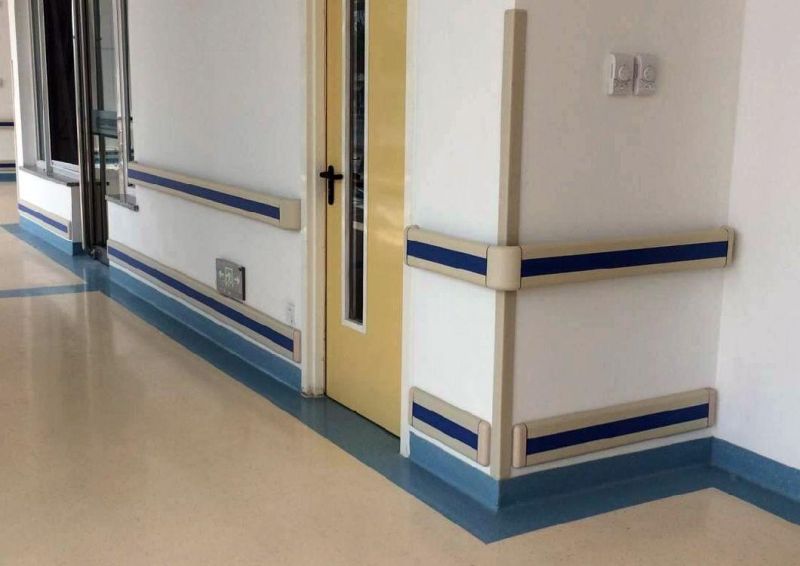 Hospital Corridor PVC Handrail with Blue Color