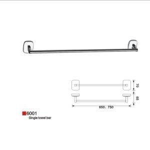 Best Sales Style Wall Mounted Zinc Alloy Single Towel Bar Chrome Finish 6001