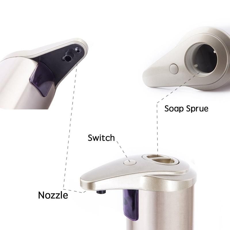 Kitchen Automatic Liquid Foam Hand Stainless Steel Smart Soap Dispenser