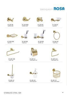 Bath Towel Hooks Golden, Stainless Steel Robe Coat and Clothes Hook, Heavy Duty Wall Hook for Bathroom &amp; Kitchen, Modern Square Style Wall Mounted