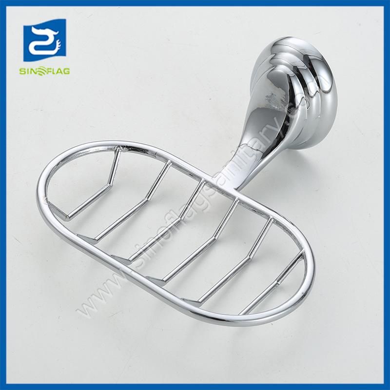 Bathroom Accessory Zinc Alloy Chrome Plated Toilet Paper Roll Holder with Lid