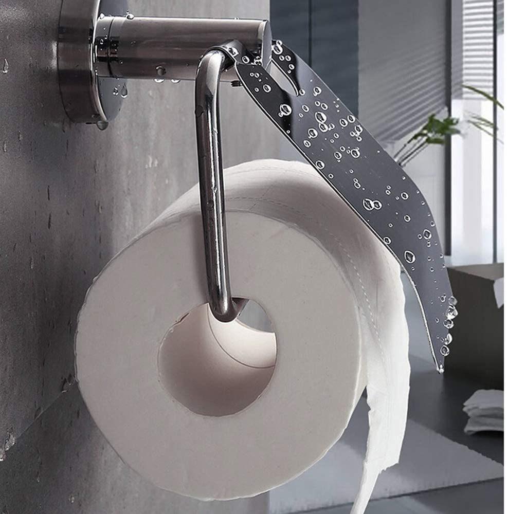 Wall Mount Toilet Paper Holder with Cover Modern Rust Free Tissue Roll