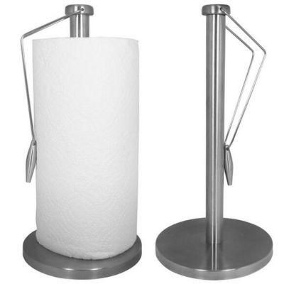 Kitchen Stainless Steel Paper Towel Holder with Spring-Activated Arm of Holder