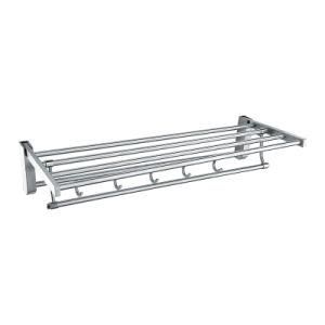 Luolin Stainless Steel 304 Hotel Towel Rack Bathroom Folding Shelf Shower Towel Bar Holder Hanger Shower with Hooks, 91080-15